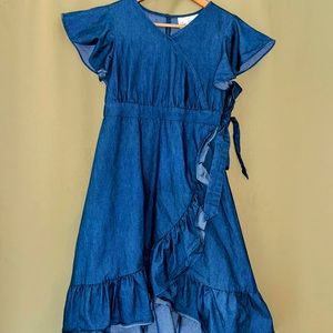 Rare Editions Blue Jean Big Girl Dress Size 12!